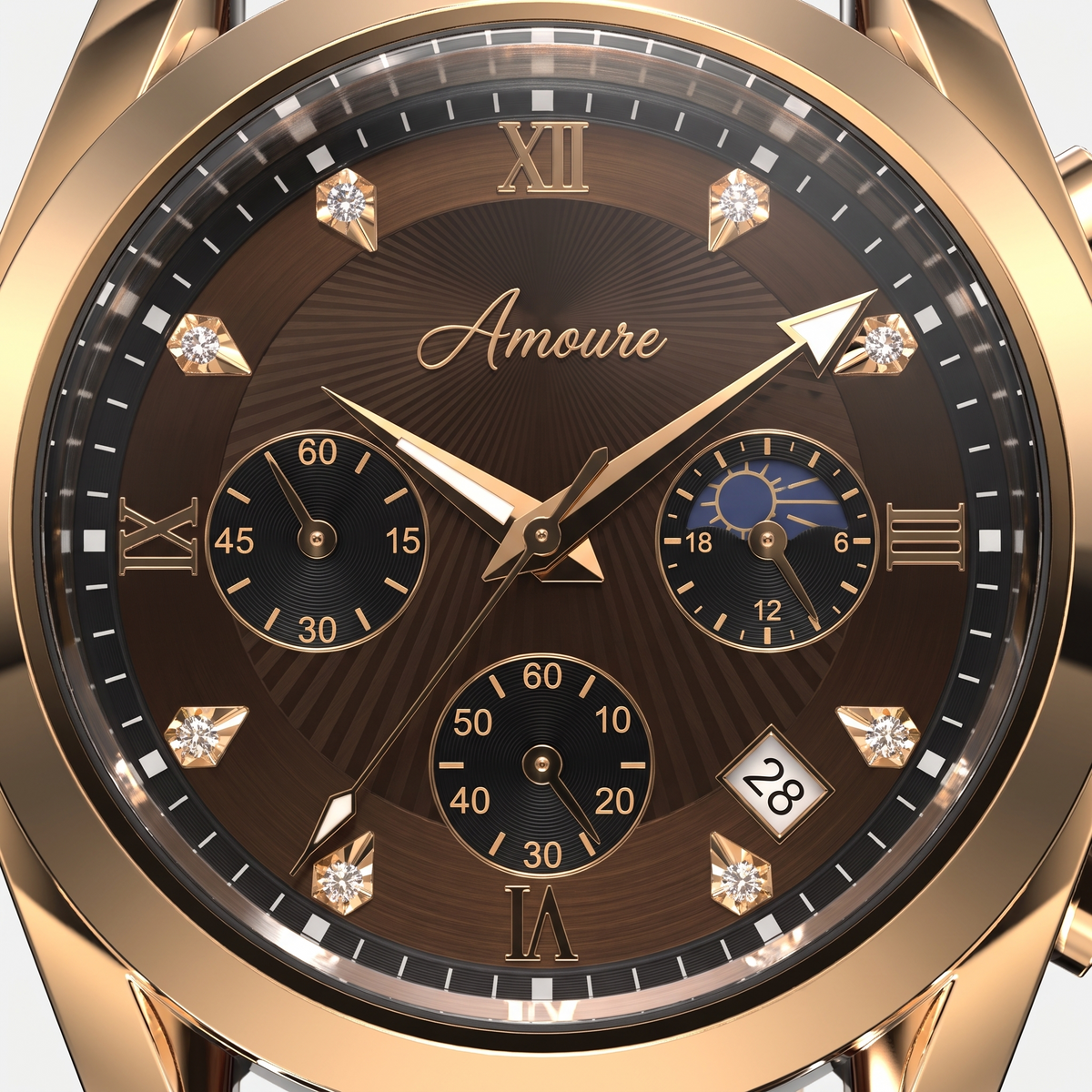 Amoure Solvane – Rose Gold Brown (detail)