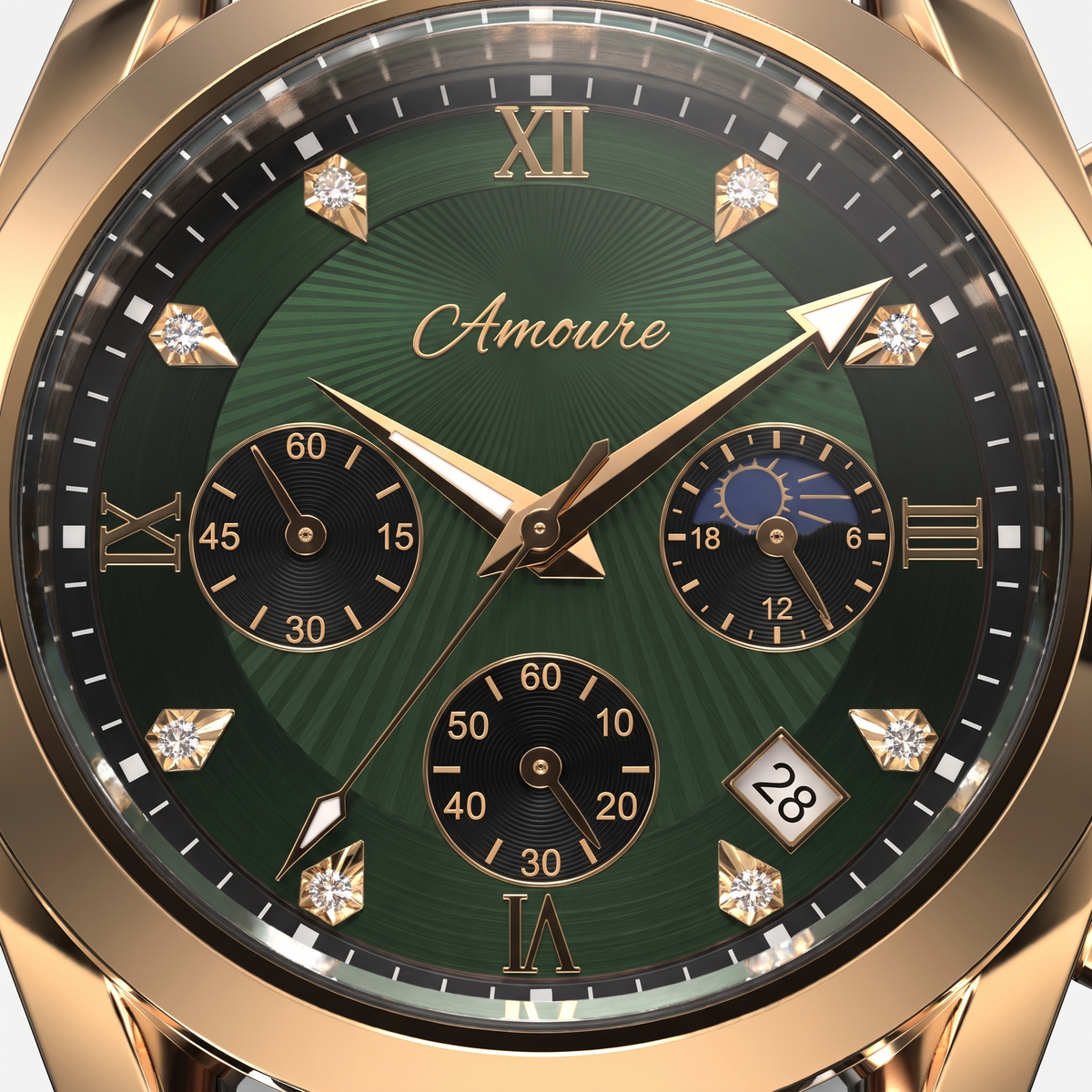 Amoure Solvane – Rose Gold Emerald (detail)